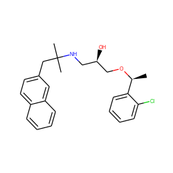 C[C@H](OC[C@H](O)CNC(C)(C)Cc1ccc2ccccc2c1)c1ccccc1Cl ZINC000049037669