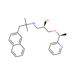 C[C@H](OC[C@H](O)CNC(C)(C)Cc1ccc2ccccc2c1)c1ccccn1 ZINC000049050213