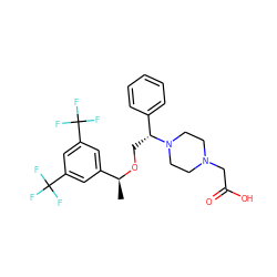 C[C@H](OC[C@H](c1ccccc1)N1CCN(CC(=O)O)CC1)c1cc(C(F)(F)F)cc(C(F)(F)F)c1 ZINC000022927010