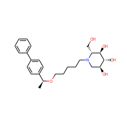 C[C@H](OCCCCCN1C[C@H](O)[C@@H](O)[C@H](O)[C@H]1CO)c1ccc(-c2ccccc2)cc1 ZINC000299819797