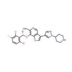 C[C@H](Oc1c(N)ncc2c(-c3cnn(C4CCNCC4)c3)coc12)c1c(Br)ccc(F)c1Cl ZINC000096273087