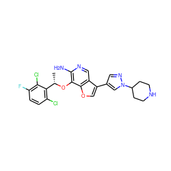 C[C@H](Oc1c(N)ncc2c(-c3cnn(C4CCNCC4)c3)coc12)c1c(Cl)ccc(F)c1Cl ZINC000096273053