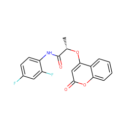 C[C@H](Oc1cc(=O)oc2ccccc12)C(=O)Nc1ccc(F)cc1F ZINC000095580668