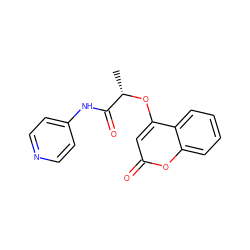 C[C@H](Oc1cc(=O)oc2ccccc12)C(=O)Nc1ccncc1 ZINC000095578955