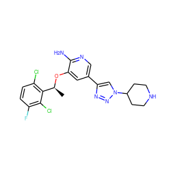 C[C@H](Oc1cc(-c2cn(C3CCNCC3)nn2)cnc1N)c1c(Cl)ccc(F)c1Cl ZINC000205262281