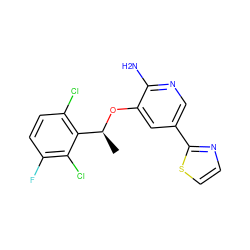 C[C@H](Oc1cc(-c2nccs2)cnc1N)c1c(Cl)ccc(F)c1Cl ZINC000072180204