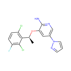 C[C@H](Oc1cc(-n2cccn2)cnc1N)c1c(Cl)ccc(F)c1Cl ZINC000038267390