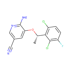 C[C@H](Oc1cc(C#N)cnc1N)c1c(Cl)ccc(F)c1Cl ZINC000072179406