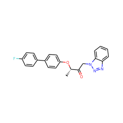 C[C@H](Oc1ccc(-c2ccc(F)cc2)cc1)C(=O)Cn1nnc2ccccc21 ZINC001772597048