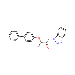 C[C@H](Oc1ccc(-c2ccccc2)cc1)C(=O)Cn1nnc2ccccc21 ZINC001772616237