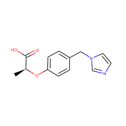 C[C@H](Oc1ccc(Cn2ccnc2)cc1)C(=O)O ZINC000036242031