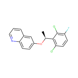 C[C@H](Oc1ccc2ncccc2c1)c1c(Cl)ccc(F)c1Cl ZINC000045354945