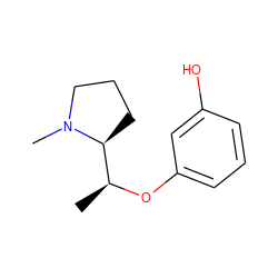 C[C@H](Oc1cccc(O)c1)[C@@H]1CCCN1C ZINC000473096109