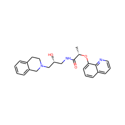 C[C@H](Oc1cccc2cccnc12)C(=O)NC[C@@H](O)CN1CCc2ccccc2C1 ZINC000218910614