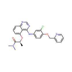 C[C@H](Oc1cccc2ncnc(Nc3ccc(OCc4ccccn4)c(Cl)c3)c12)C(=O)N(C)C ZINC000029129868