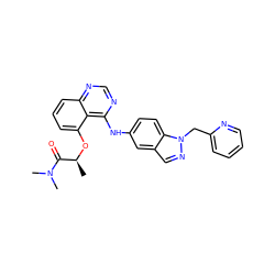 C[C@H](Oc1cccc2ncnc(Nc3ccc4c(cnn4Cc4ccccn4)c3)c12)C(=O)N(C)C ZINC000029041303