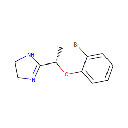 C[C@H](Oc1ccccc1Br)C1=NCCN1 ZINC000073315476