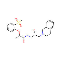 C[C@H](Oc1ccccc1S(C)(=O)=O)C(=O)NC[C@H](O)CN1CCc2ccccc2C1 ZINC000218915916