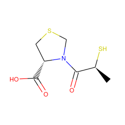 C[C@H](S)C(=O)N1CSC[C@H]1C(=O)O ZINC000005138704