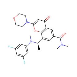 C[C@H](c1cc(C(=O)N(C)C)cc2c(=O)cc(N3CCOCC3)oc12)N(C)c1cc(F)cc(F)c1 ZINC000116734557