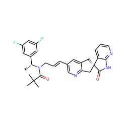 C[C@H](c1cc(F)cc(F)c1)N(C/C=C/c1cnc2c(c1)C[C@@]1(C2)C(=O)Nc2ncccc21)C(=O)C(C)(C)C ZINC000103234782