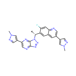 C[C@H](c1cc2cc(-c3cnn(C)c3)cnc2cc1F)n1nnc2ncc(-c3cnn(C)c3)nc21 ZINC001772577444