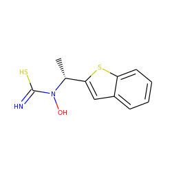 C[C@H](c1cc2ccccc2s1)N(O)C(=N)S ZINC000013762836