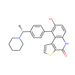 C[C@H](c1ccc(-c2c(O)ccc3[nH]c(=O)c4sccc4c23)cc1)N1CCCCC1 ZINC000165475312