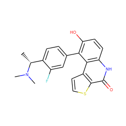 C[C@H](c1ccc(-c2c(O)ccc3[nH]c(=O)c4sccc4c23)cc1F)N(C)C ZINC000164988387