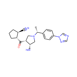 C[C@H](c1ccc(-n2cncn2)cc1)N1C[C@H](N)[C@H](C(=O)[C@@H]2CCC[C@H]2C#N)C1 ZINC000028955117