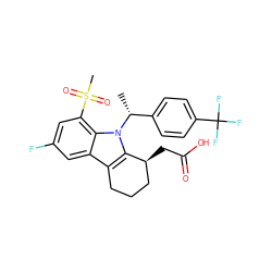 C[C@H](c1ccc(C(F)(F)F)cc1)n1c2c(c3cc(F)cc(S(C)(=O)=O)c31)CCC[C@@H]2CC(=O)O ZINC000117470508