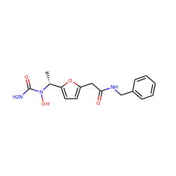 C[C@H](c1ccc(CC(=O)NCc2ccccc2)o1)N(O)C(N)=O ZINC000029565431