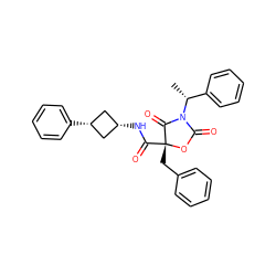 C[C@H](c1ccccc1)N1C(=O)O[C@](Cc2ccccc2)(C(=O)N[C@H]2C[C@@H](c3ccccc3)C2)C1=O ZINC000101689410