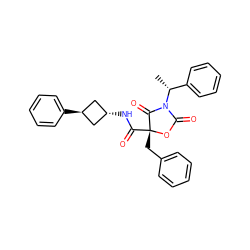 C[C@H](c1ccccc1)N1C(=O)O[C@](Cc2ccccc2)(C(=O)N[C@H]2C[C@H](c3ccccc3)C2)C1=O ZINC000101689405