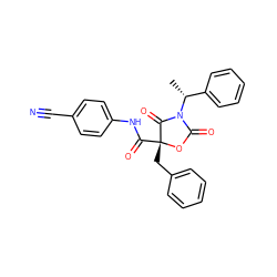 C[C@H](c1ccccc1)N1C(=O)O[C@](Cc2ccccc2)(C(=O)Nc2ccc(C#N)cc2)C1=O ZINC000096273475