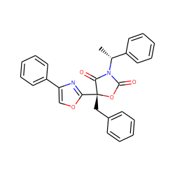 C[C@H](c1ccccc1)N1C(=O)O[C@](Cc2ccccc2)(c2nc(-c3ccccc3)co2)C1=O ZINC000148026194