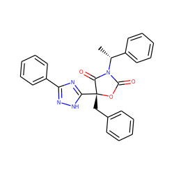 C[C@H](c1ccccc1)N1C(=O)O[C@](Cc2ccccc2)(c2nc(-c3ccccc3)n[nH]2)C1=O ZINC000148025093