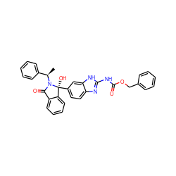 C[C@H](c1ccccc1)N1C(=O)c2ccccc2[C@]1(O)c1ccc2nc(NC(=O)OCc3ccccc3)[nH]c2c1 ZINC000034608634