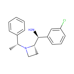 C[C@H](c1ccccc1)N1CC[C@H]1[C@@H](N)c1cccc(Cl)c1 ZINC000022941593