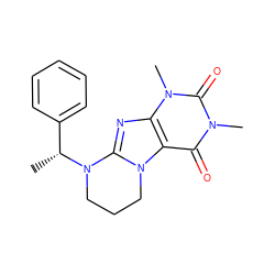 C[C@H](c1ccccc1)N1CCCn2c1nc1c2c(=O)n(C)c(=O)n1C ZINC000028873970