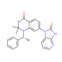 C[C@H](c1ccccc1)N1c2cc(-n3c(=O)[nH]c4ncccc43)ccc2C(=O)NC1(C)C ZINC000653851996