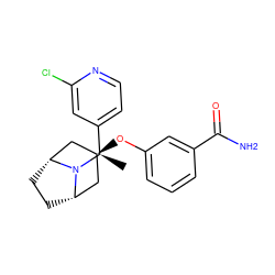 C[C@H](c1ccnc(Cl)c1)N1[C@H]2CC[C@@H]1C[C@@H](Oc1cccc(C(N)=O)c1)C2 ZINC000101366447