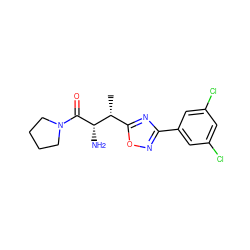 C[C@H](c1nc(-c2cc(Cl)cc(Cl)c2)no1)[C@H](N)C(=O)N1CCCC1 ZINC000014948440