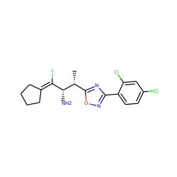 C[C@H](c1nc(-c2ccc(Cl)cc2Cl)no1)[C@H](N)C(F)=C1CCCC1 ZINC000029126169