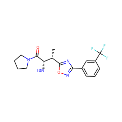 C[C@H](c1nc(-c2cccc(C(F)(F)F)c2)no1)[C@H](N)C(=O)N1CCCC1 ZINC000014948416