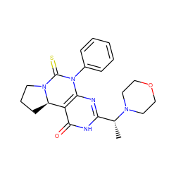 C[C@H](c1nc2c(c(=O)[nH]1)[C@H]1CCCN1C(=S)N2c1ccccc1)N1CCOCC1 ZINC000473094040