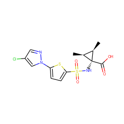 C[C@H]1[C@@H](C)[C@@]1(NS(=O)(=O)c1ccc(-n2cc(Cl)cn2)s1)C(=O)O ZINC000101326022