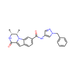 C[C@H]1[C@@H](C)NC(=O)c2cc3ccc(C(=O)Nc4cnn(Cc5ccccc5)c4)cc3n21 ZINC000117691670