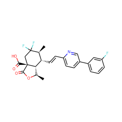 C[C@H]1[C@H](/C=C/c2ccc(-c3cccc(F)c3)cn2)[C@@H]2[C@@H](C)OC(=O)[C@]2(C(=O)O)CC1(F)F ZINC000204922915