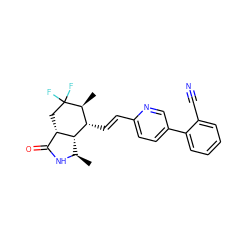 C[C@H]1[C@H](/C=C/c2ccc(-c3ccccc3C#N)cn2)[C@@H]2[C@@H](C)NC(=O)[C@@H]2CC1(F)F ZINC001772610020